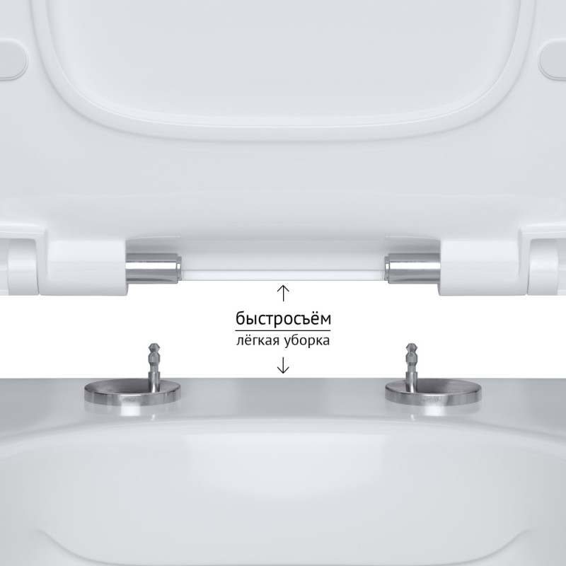 Унитаз BERGES подвесной EGO Rimless 49см, сиденье дюропласт Toma Slim SO, микролифт, быстросъем