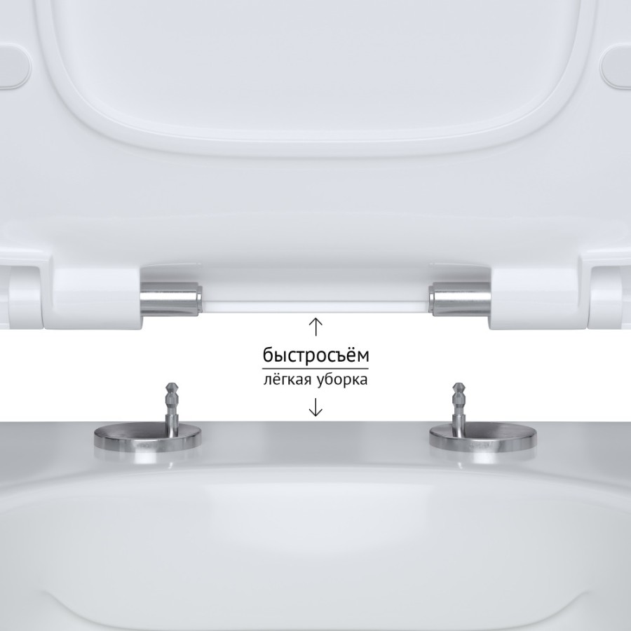 Унитаз BERGES подвесной EGO Rimless 49см, сиденье дюропласт Toma Slim SO, микролифт, быстросъем