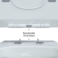 Унитаз BERGES подвесной FLOE 55 см, сиденье дюропласт Floe Slim SO, микролифт, быстросъем