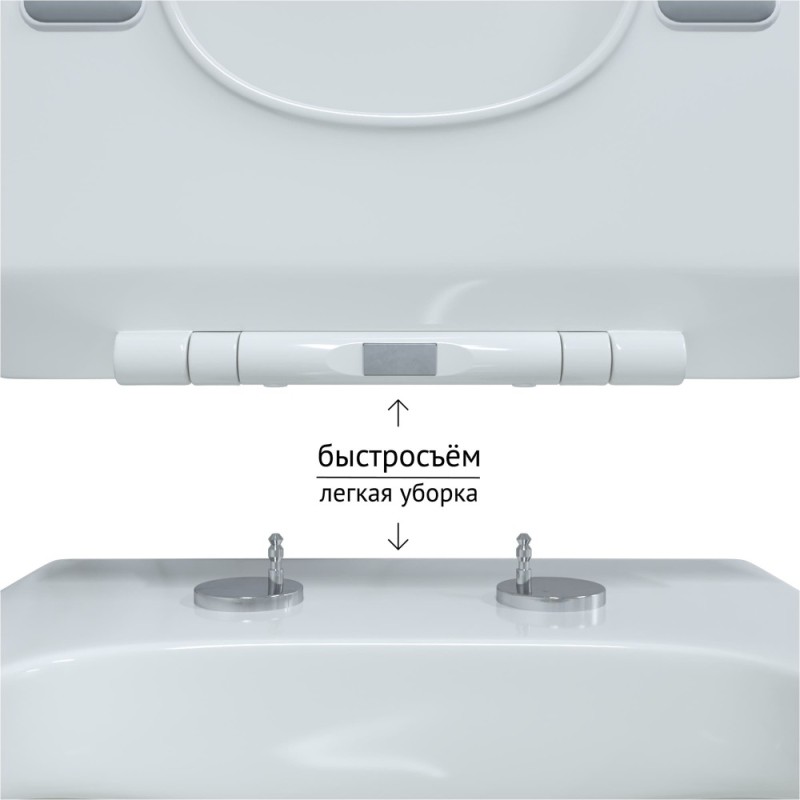 Унитаз BERGES подвесной FLOE 55 см, сиденье дюропласт Floe Slim SO, микролифт, быстросъем