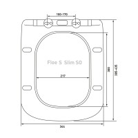 Унитаз BERGES подвесной FLOE S Rimless 51 см, сиденье дюропласт Floe S Slim SO, микролифт, быстросъём
