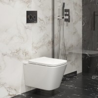 Унитаз BERGES подвесной FLOE S Rimless 51 см, сиденье дюропласт Floe S Slim SO, микролифт, быстросъём
