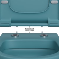 Унитаз BERGES подвесной EGO XL матовый темно-синий Rimless 54 см, сиденье дюропласт EGO XL Slim SO матовый темно-синий, микролифт, быстросъём