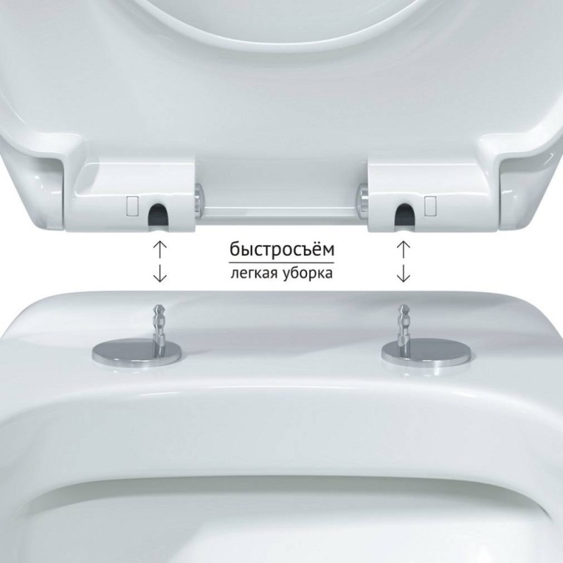 Унитаз BERGES подвесной ALBIT S Rimless 52 см, сиденье Optim SO, микролифт, быстросъем