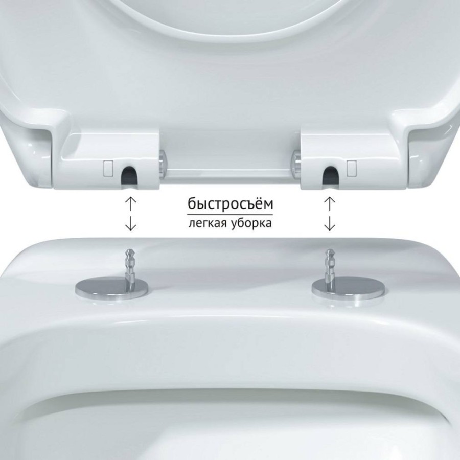 Унитаз BERGES подвесной ALBIT S Rimless 52 см, сиденье Optim SO, микролифт, быстросъем