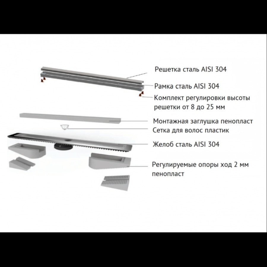 Душевой лоток Berges B1 Keramik 600