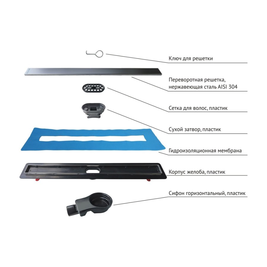 Душевой лоток Berges OPTIM Line Black 800