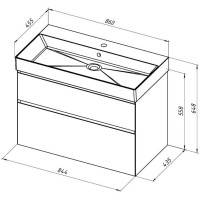 Тумба под раковину Allen Brau Infinity 1.210026.WM, 85 см, подвесная, белый матовый