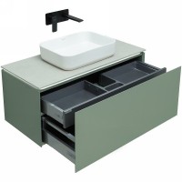 Тумба под раковину Allen Brau Infinity 1.21004.CGM, 100 см, подвесная, олива матовый