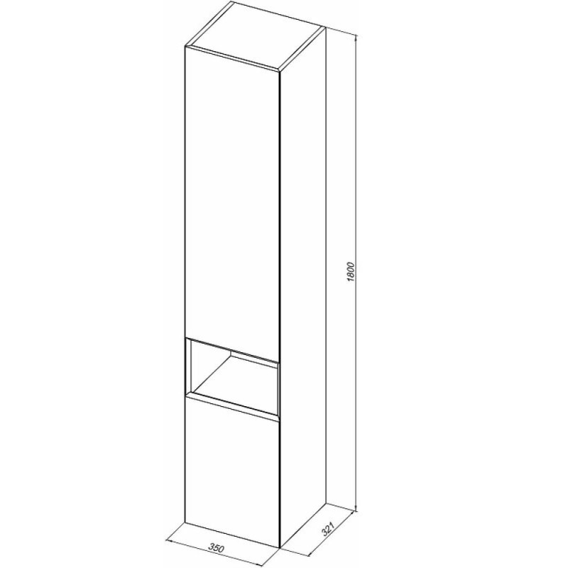 Шкаф-пенал Allen Brau Infinity 1.21010.NO, 35 см, подвесной, левый, natural oak