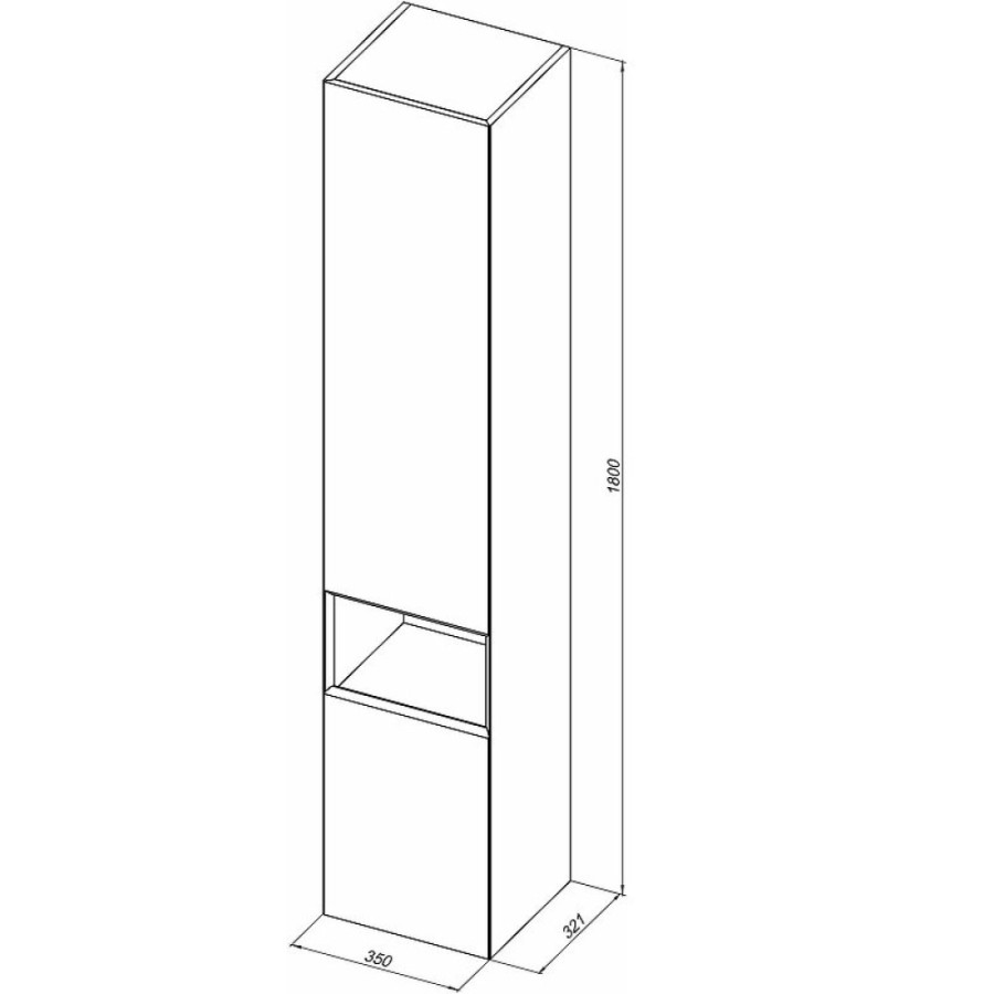 Шкаф-пенал Allen Brau Infinity 1.21010.NO, 35 см, подвесной, левый, natural oak