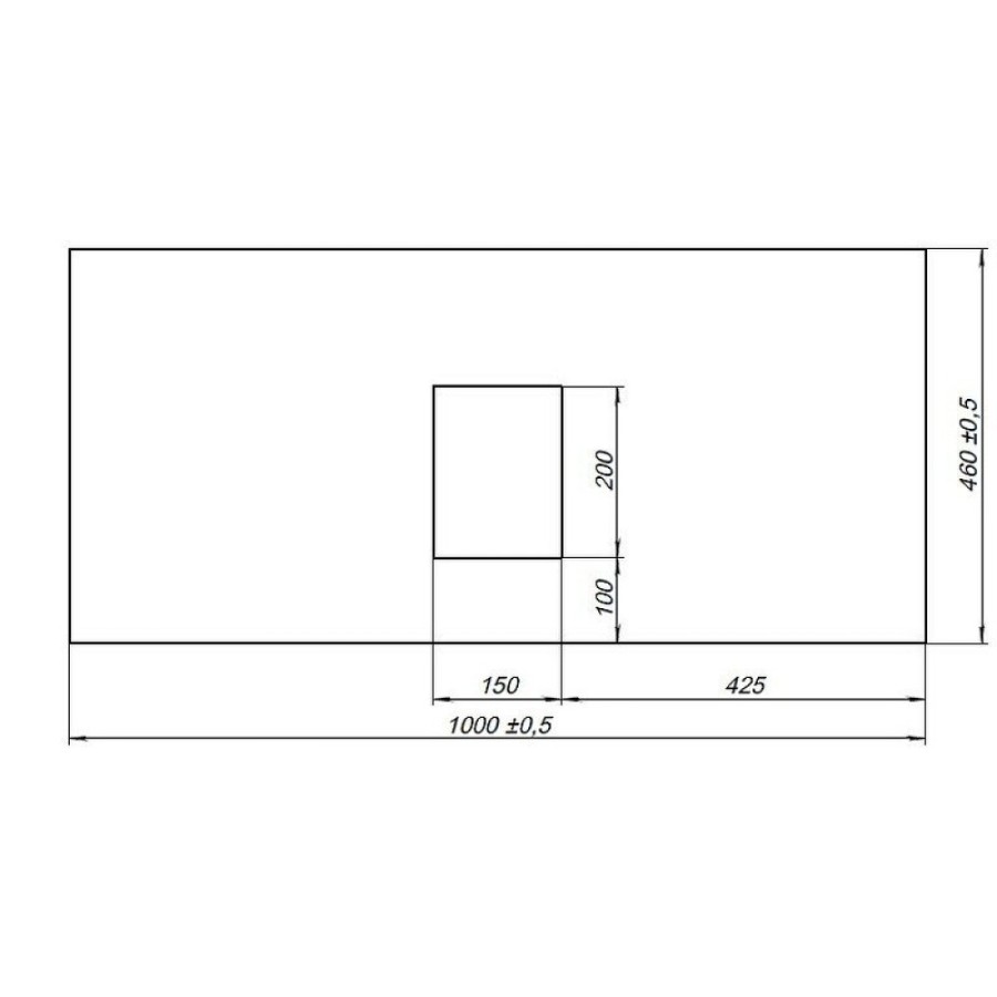 Столешница Allen Brau Infinity 1.21012.G, 100 х 46 см, керамогранит, графит