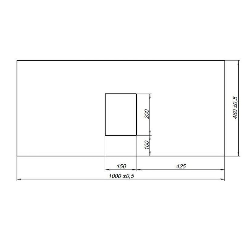 Столешница Allen Brau Infinity 1.21012.G-S, 100 х 46 см, керамогранит, серый структ
