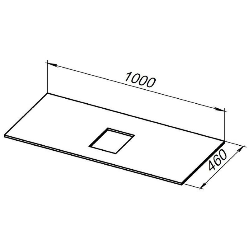 Столешница Allen Brau Infinity 1.21012.G-S, 100 х 46 см, керамогранит, серый структ