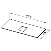 Столешница Allen Brau Infinity 1.21012.G-S, 100 х 46 см, керамогранит, серый структ