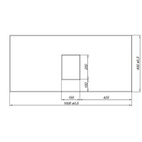 Столешница Allen Brau Infinity 1.21012.GR-S, 100 х 46 см, керамогранит, графит структ