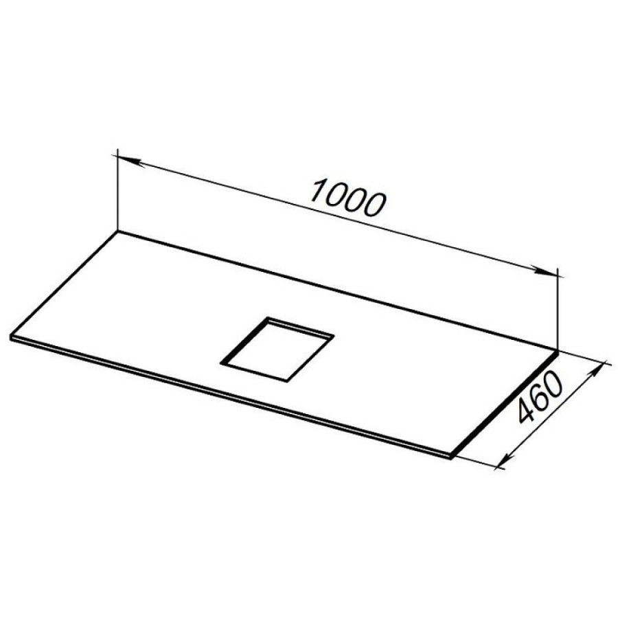 Столешница Allen Brau Infinity 1.21012.GR-S, 100 х 46 см, керамогранит, графит структ