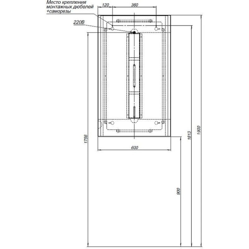 Зеркало Allen Brau Infinity 1.21019.WT, 60 см, с LED-подсветкой, с сенсорным выключателем, белый