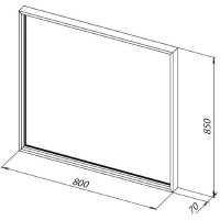 Зеркало Allen Brau Liberty 1.330014.BB, 80 см, с LED-подсветкой, с сенсорным выключателем, черный браш