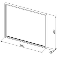 Зеркало Allen Brau Liberty 1.330015.BB, 90 см, с LED-подсветкой, с сенсорным выключателем, черный браш
