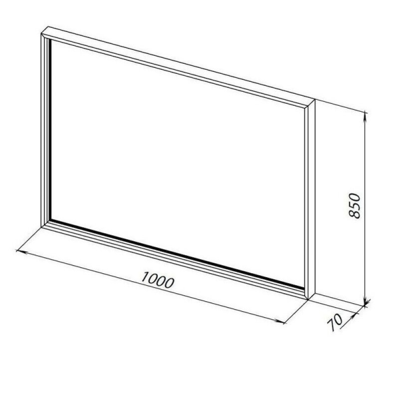 Зеркало Allen Brau Liberty 1.330016.BB, 100 см, с LED-подсветкой, с сенсорным выключателем, черный браш