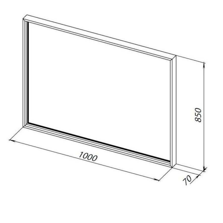 Зеркало Allen Brau Liberty 1.330016.BB, 100 см, с LED-подсветкой, с сенсорным выключателем, черный браш