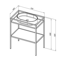 Консоль под раковину Allen Brau Liberty 1.33002.BB, 75 см, напольная, черный браш