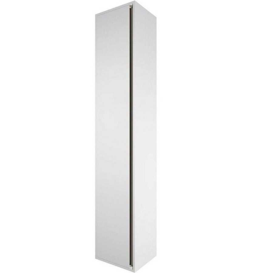 Шкаф-пенал Allen Brau Activity 1.34002.WM/1.34001.WM, 35 см, с LED подсветкой, подвесной, левый/правый, белый матовый/черный браш