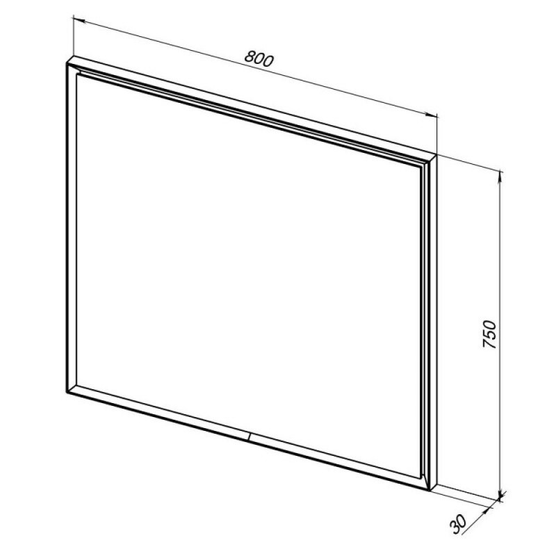 Зеркало Allen Brau Activity 1.340027.WM, 80 см, с LED-подсветкой, с сенсорным выключателем, белый матовый