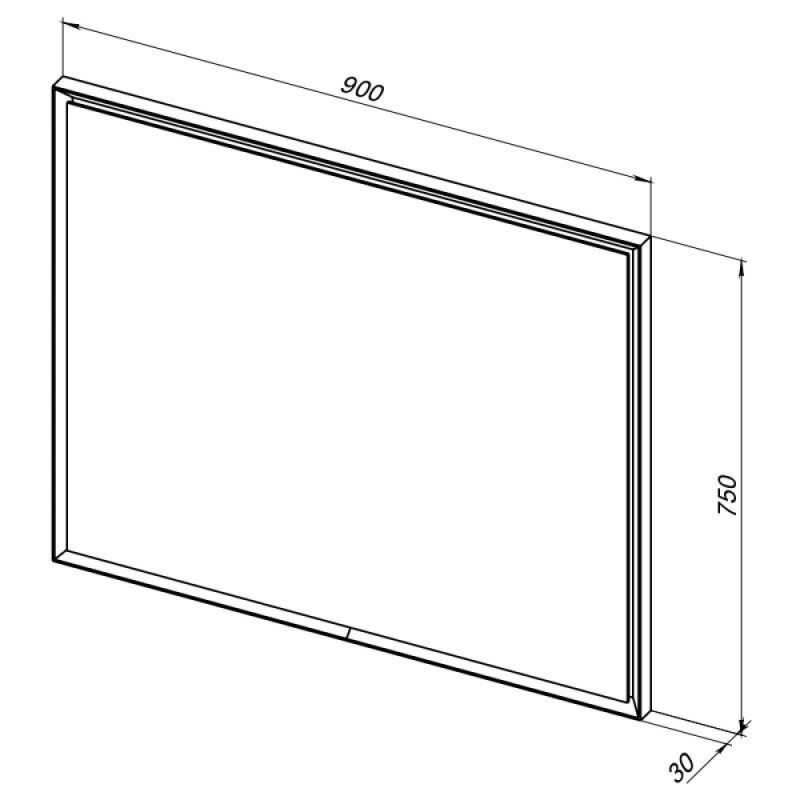 Зеркало Allen Brau Activity 1.340028.WM, 90 см, с LED-подсветкой, с сенсорным выключателем, белый матовый