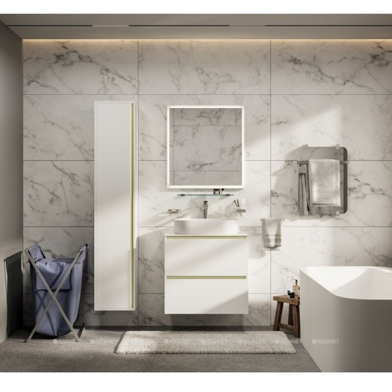 Тумба под раковину Allen Brau Activity 1.34013.WM, 90 см, подвесная, белый матовый/олива браш