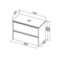 Столешница Allen Brau Activity 1.34023.K, 90 х 46 см, искусственный камень, белый