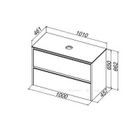 Столешница Allen Brau Activity 1.34024.K, 100 х 46 см, искусственный камень, белый