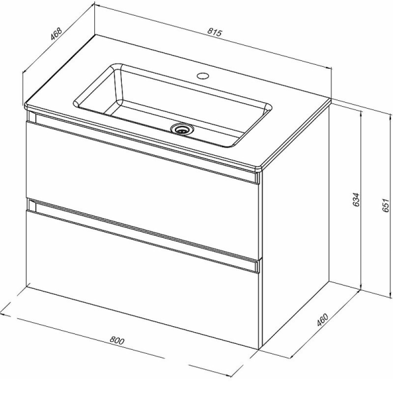 Тумба под раковину Allen Brau Eclipse 1.E1002.WM 2.0, 80 см, подвесная, белый матовый