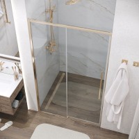 Душевая дверь Grossman Galaxy 100.K33.01.130.32.00, 130 см, стекло прозрачное, профиль золото сатин