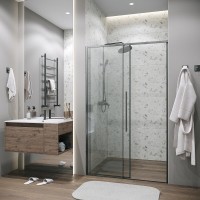 Душевая дверь Grossman Galaxy 100.K33.01.130.42.00, 130 см, стекло прозрачное, профиль графит сатин