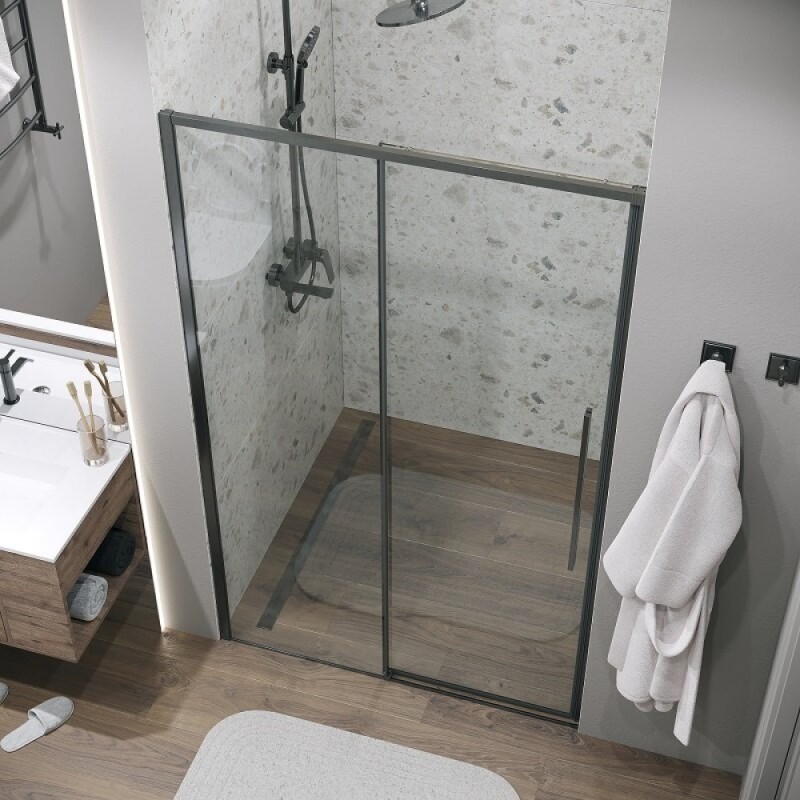 Душевая дверь Grossman Galaxy 100.K33.01.140.42.00, 140 см, стекло прозрачное, профиль графит сатин