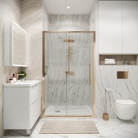Душевая дверь Grossman Cosmo 100.K33.02.100.32.00, 100 см, стекло прозрачное, профиль золото сатин
