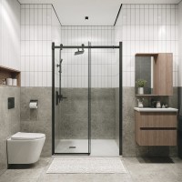 Душевая дверь Grossman Classic 100.K33.04.100.42.00, 100 см, стекло прозрачное, профиль графит сатин
