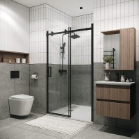 Душевая дверь Grossman Classic 100.K33.04.110.21.00, 110 см, стекло прозрачное, профиль черный матовый