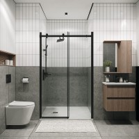 Душевая дверь Grossman Classic 100.K33.04.110.21.00, 110 см, стекло прозрачное, профиль черный матовый