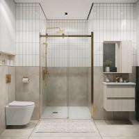 Душевая дверь Grossman Classic 100.K33.04.110.32.00, 110 см, стекло прозрачное, профиль золото сатин