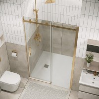 Душевая дверь Grossman Classic 100.K33.04.120.32.00, 120 см, стекло прозрачное, профиль золото сатин