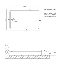Душевой поддон Niagara Nova 100801QRUS, 100 х 80 см, белый