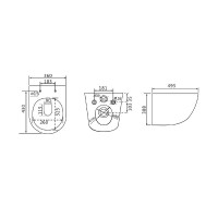 Инсталляция Lemark Peneda с безободковым унитазом Glazer 100802235 Торнадо, черный матовый, сиденье микролифт, клавиша Bit, черный матовый
