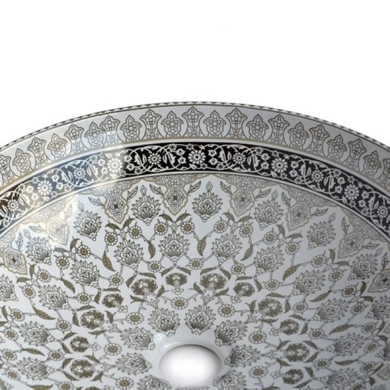 Раковина Bronze de Luxe Марракеш, 40.5 х 40.5 х 12.5 см, накладная, белая/серая, 1008G