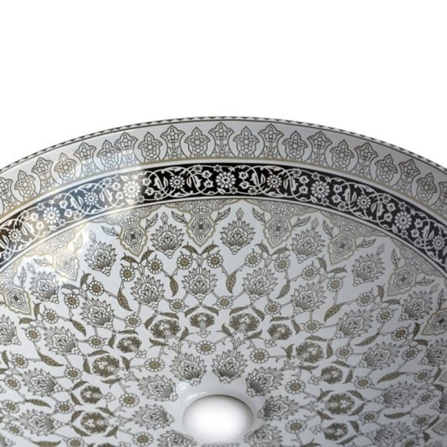 Раковина Bronze de Luxe Марракеш, 40.5 х 40.5 х 12.5 см, накладная, белая/серая, 1008G