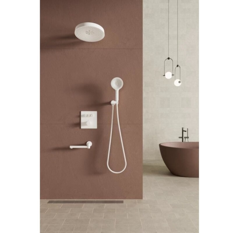 Душевая система Bronze De Luxe OMG 1011W, термостатическая, белый
