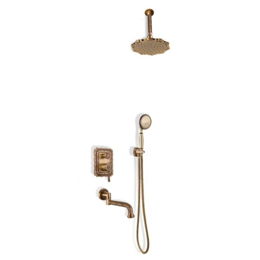 Душевая система Bronze De Luxe Windsor, с изливом, бронза, 10137/1F