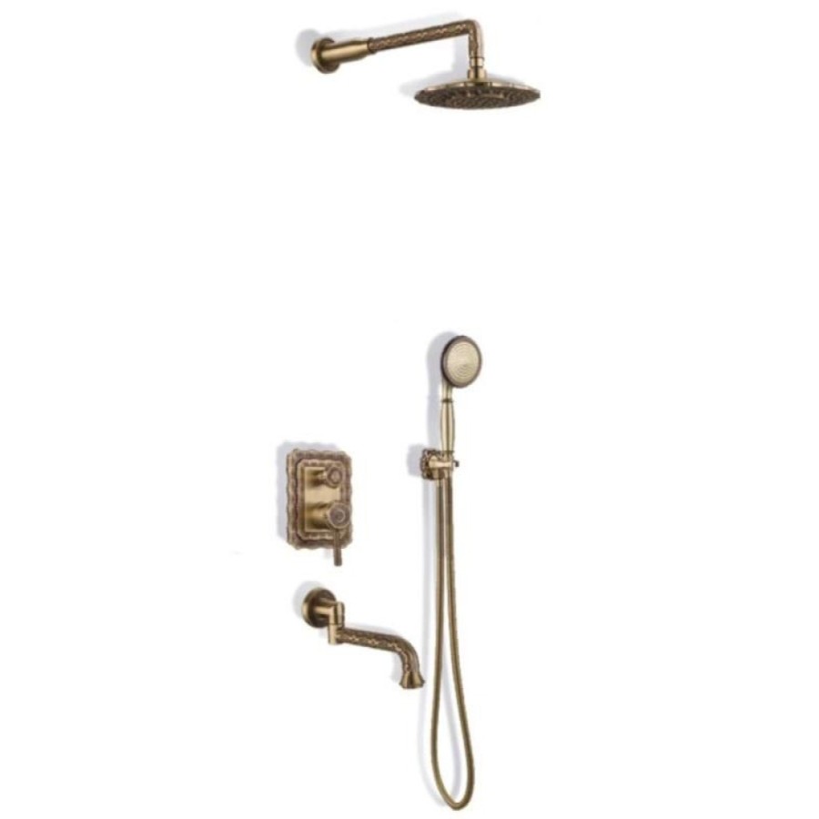 Душевая система Bronze De Luxe Windsor, с изливом, бронза, 10137DF